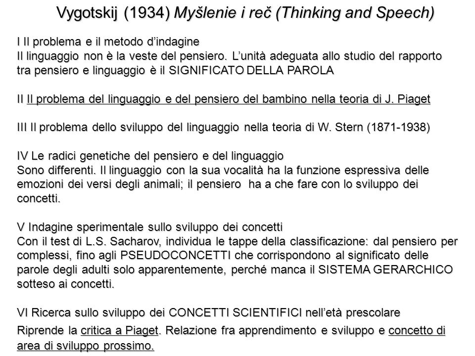 1923 Il linguaggio e il pensiero nel fanciullo ppt scaricare